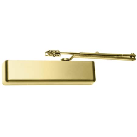 Falcon SC80 Series Medium Duty Closer, Regular Arm, with PA Bracket, SLIM Cover, Satin Brass Painted SC81A RWPA BR